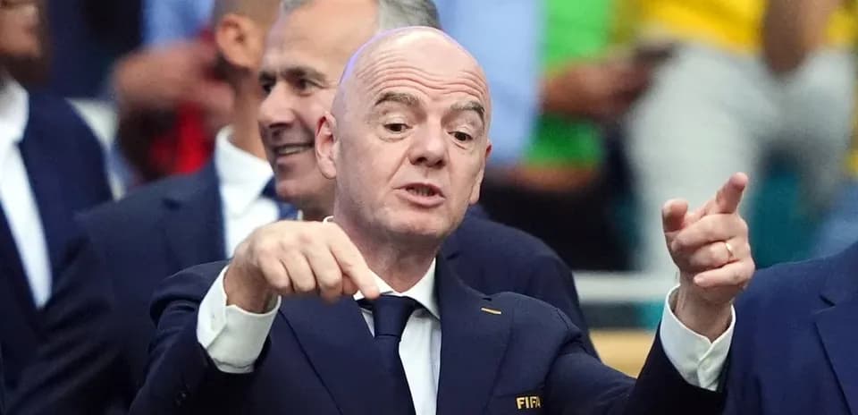 FIFA president gesturing during an event