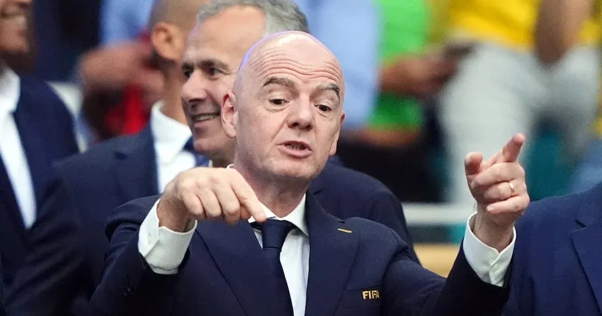 FIFA president gesturing during an event