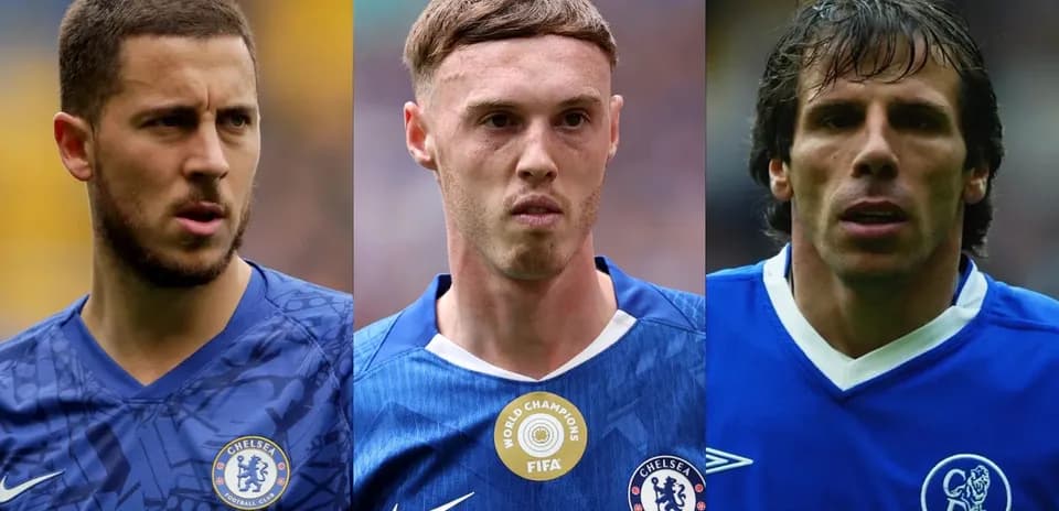 Three Chelsea players in blue jerseys
