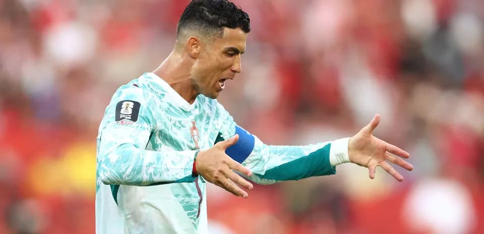 Cristiano Ronaldo gesturing during a match