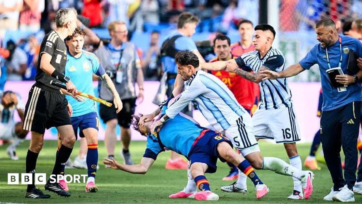 Players clashing during intense match confrontation