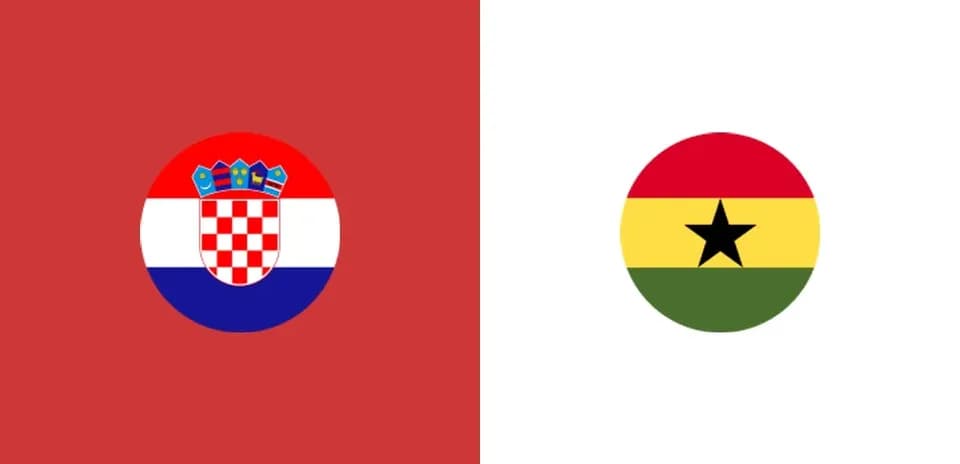 Flags of Croatia and Ghana side by side