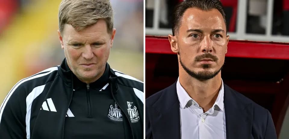 Two football managers during a match buildup