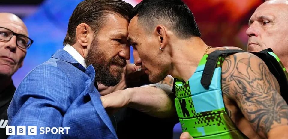 Fighters facing off during pre-fight press event