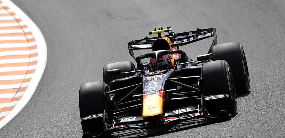 F1 car racing on track during a competition