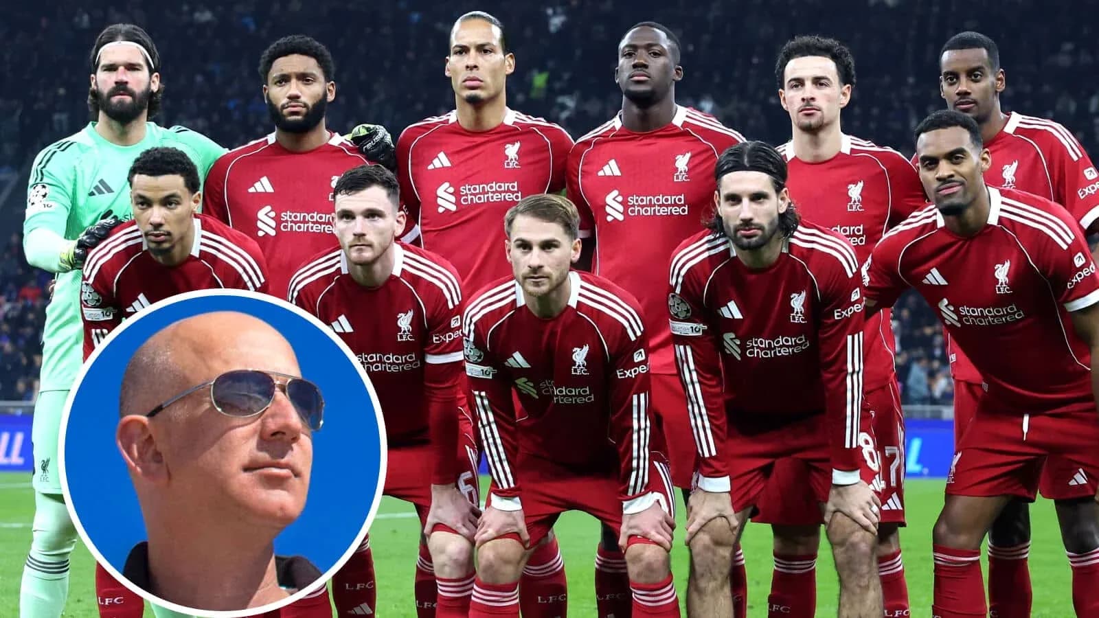 Liverpool FC team posing for group photo