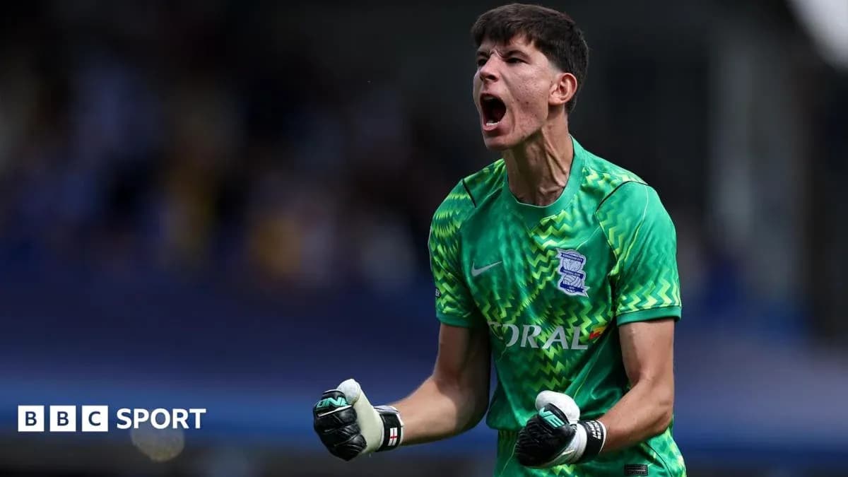 Birmingham City goalkeeper celebrating during match
