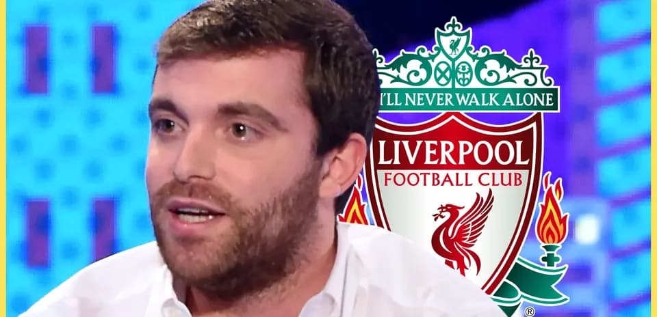 Analyst discussing Liverpool Football Club on screen