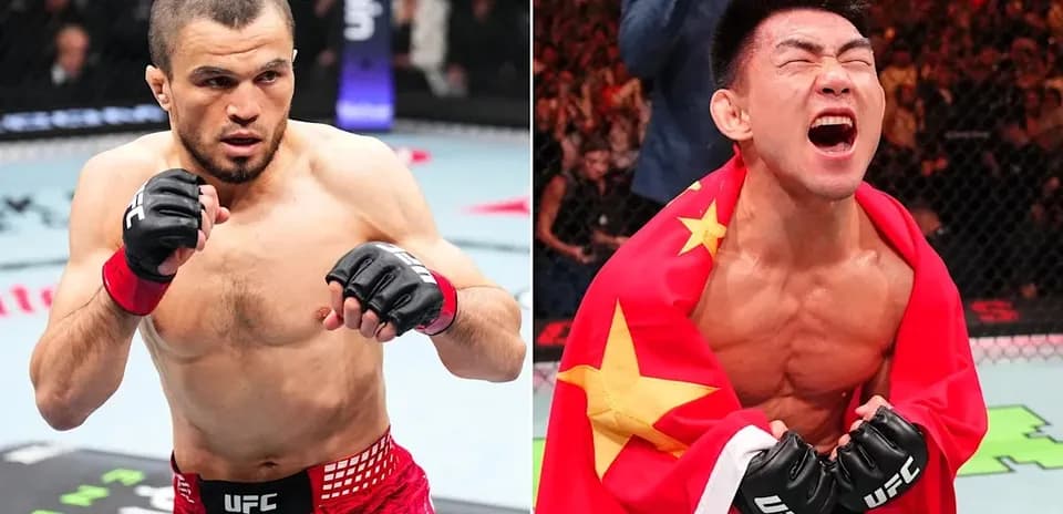 Two fighters preparing for a match in UFC