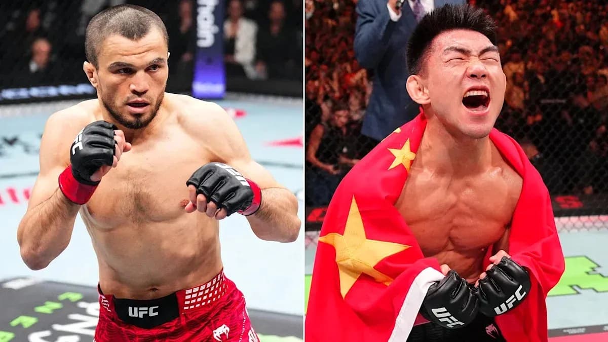 Two fighters preparing for a match in UFC
