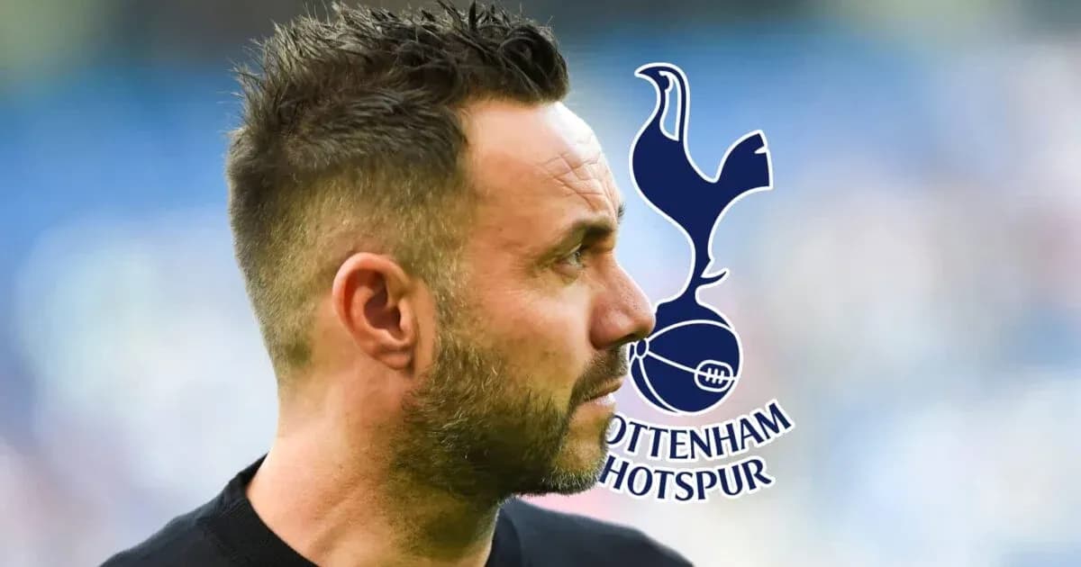 Shaxs Tottenham Hotspur logosi oldida profilda