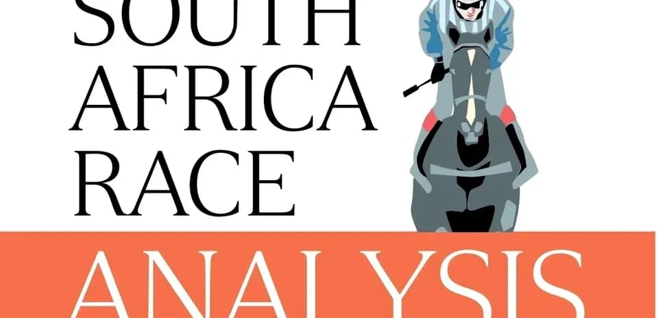 Jockey riding a horse with text overlay