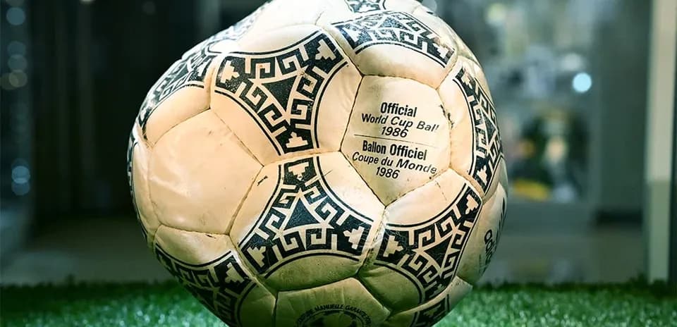 1986 FIFA World Cup official match ball displayed