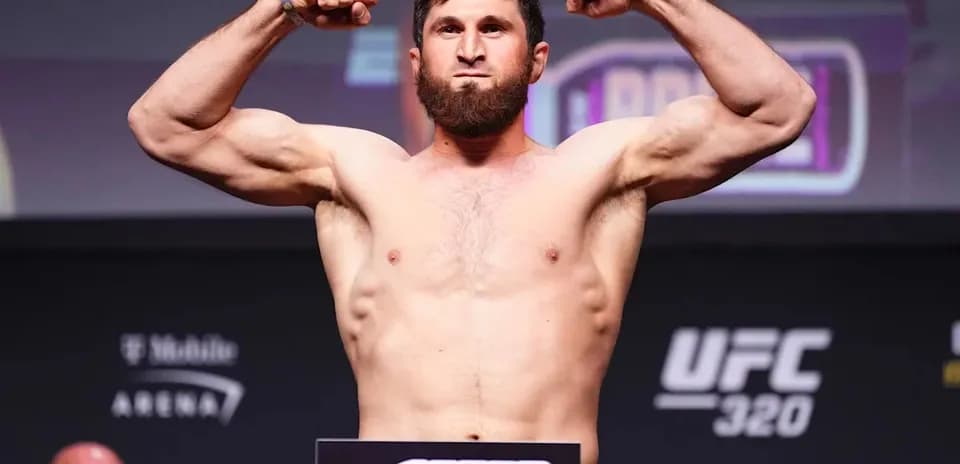 Fighter posing during weigh-in at UFC event