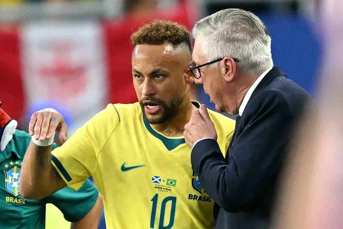 Neymar discussing strategy with coach during match