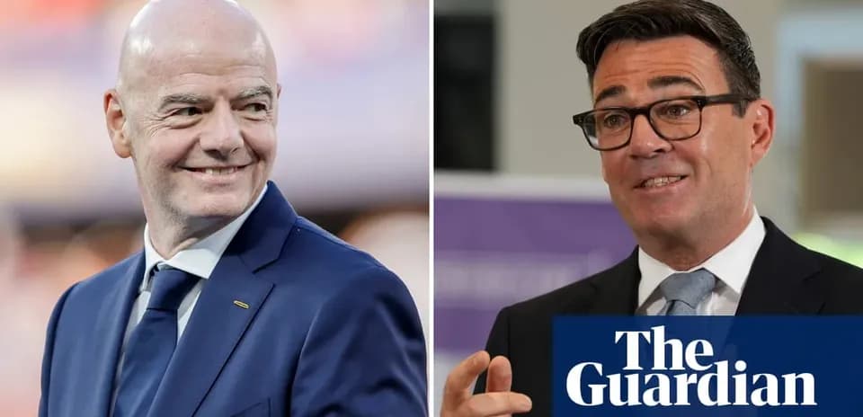FIFA president and official speaking at event