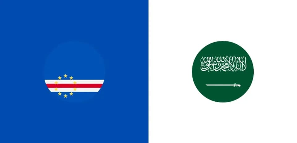 Flags of Cape Verde and Saudi Arabia side by side