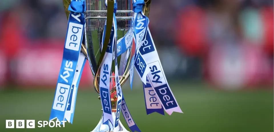 Sky Bet Championship trophy on display