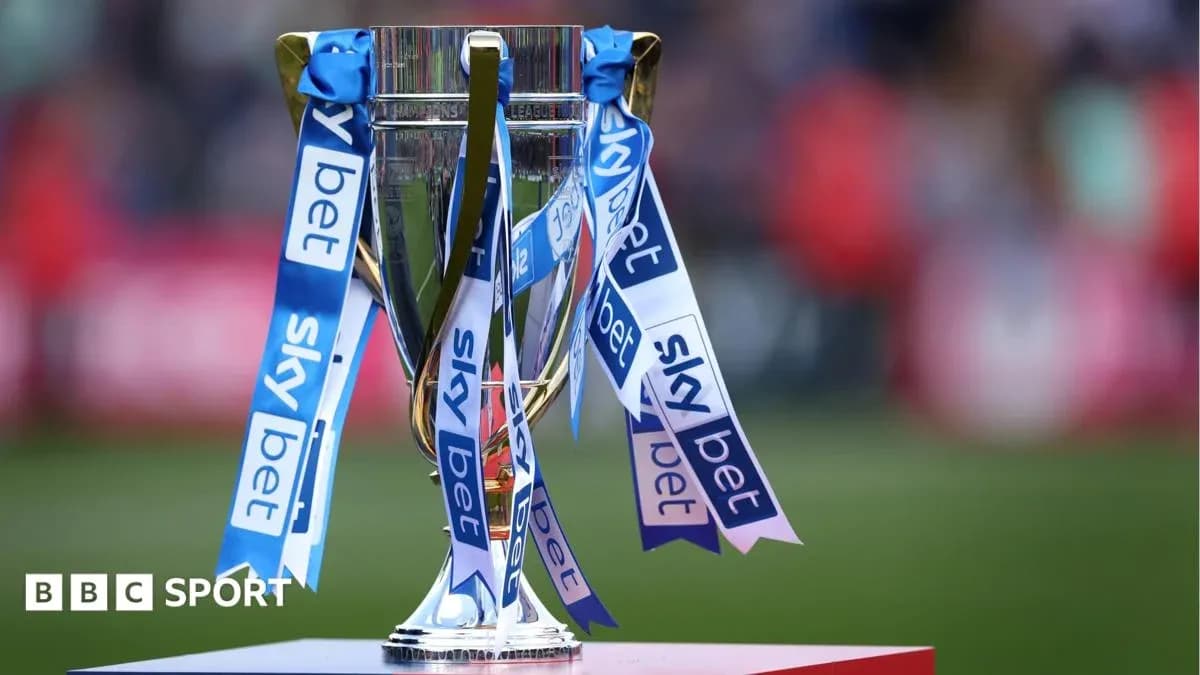 Sky Bet Championship trophy on display