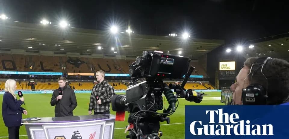 Television presenters discussing match at Molineux Stadium