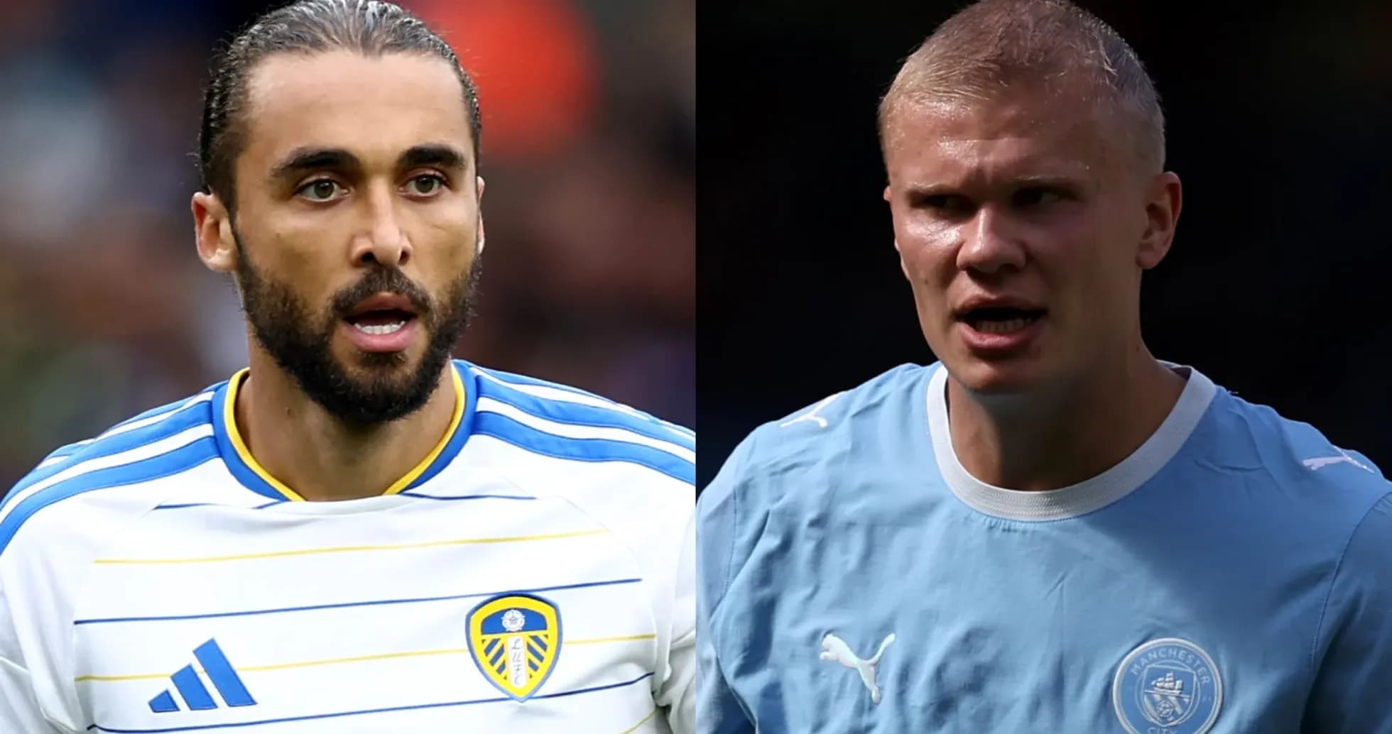 Leeds and Manchester City players during match preparation