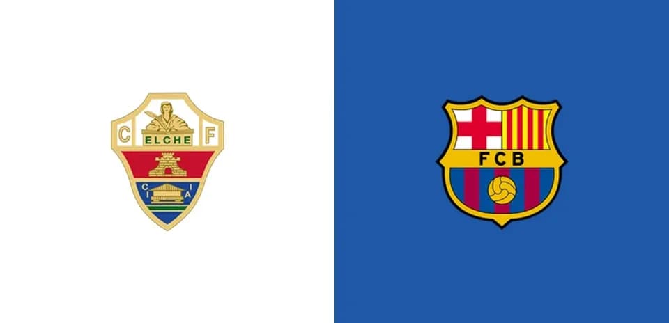 Logotiplar: Elche va Barcelona futbol klublari