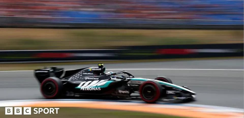 Formula 1 car speeding around the track