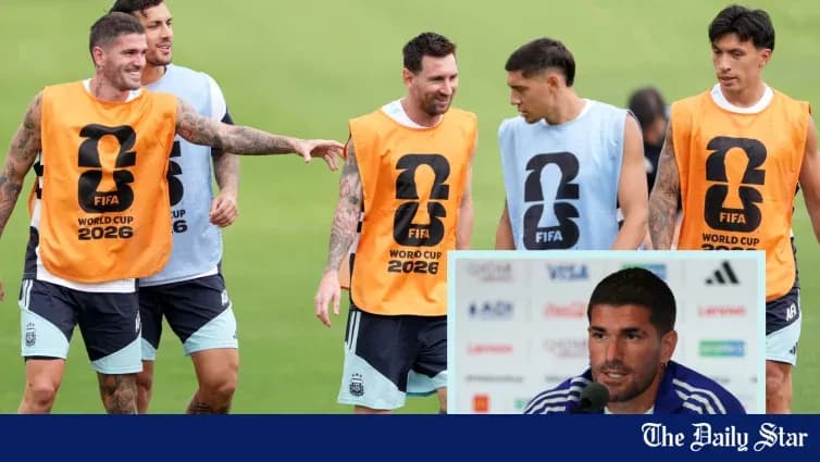 Argentina players training for World Cup 2026