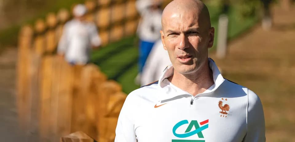 Zinedine Zidane during training session at facility