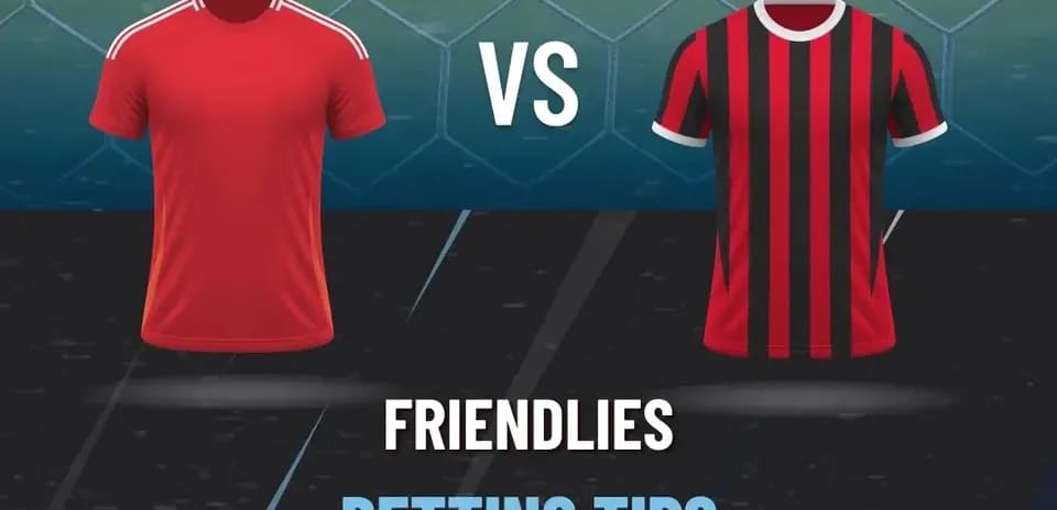 Red and black team jerseys for friendly match