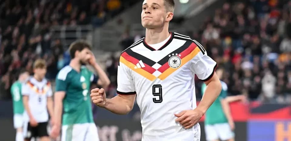 Germany player celebrating during a football match