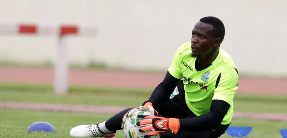 Goalkeeper making a save during training session