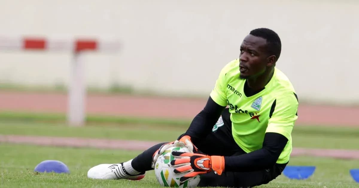 Goalkeeper making a save during training session