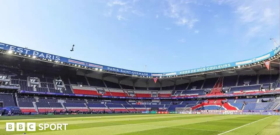 Stadium interior of Parc des Princes before match