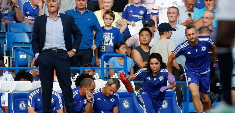 Chelsea staff and fans during a match