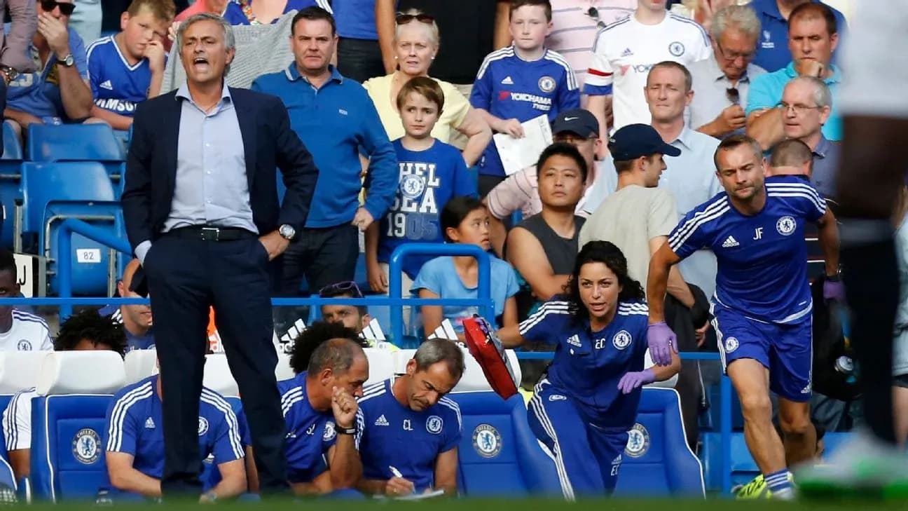 Chelsea staff and fans during a match