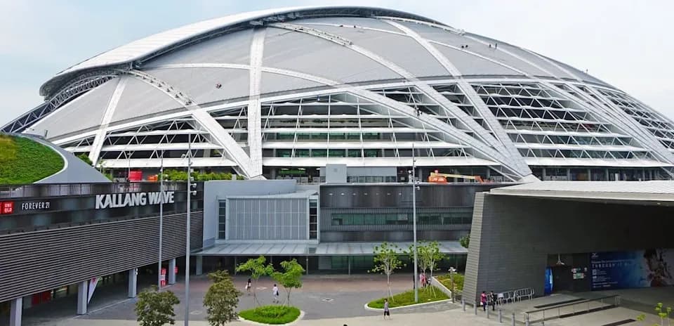 Kallang Wave Mall and stadium exterior view