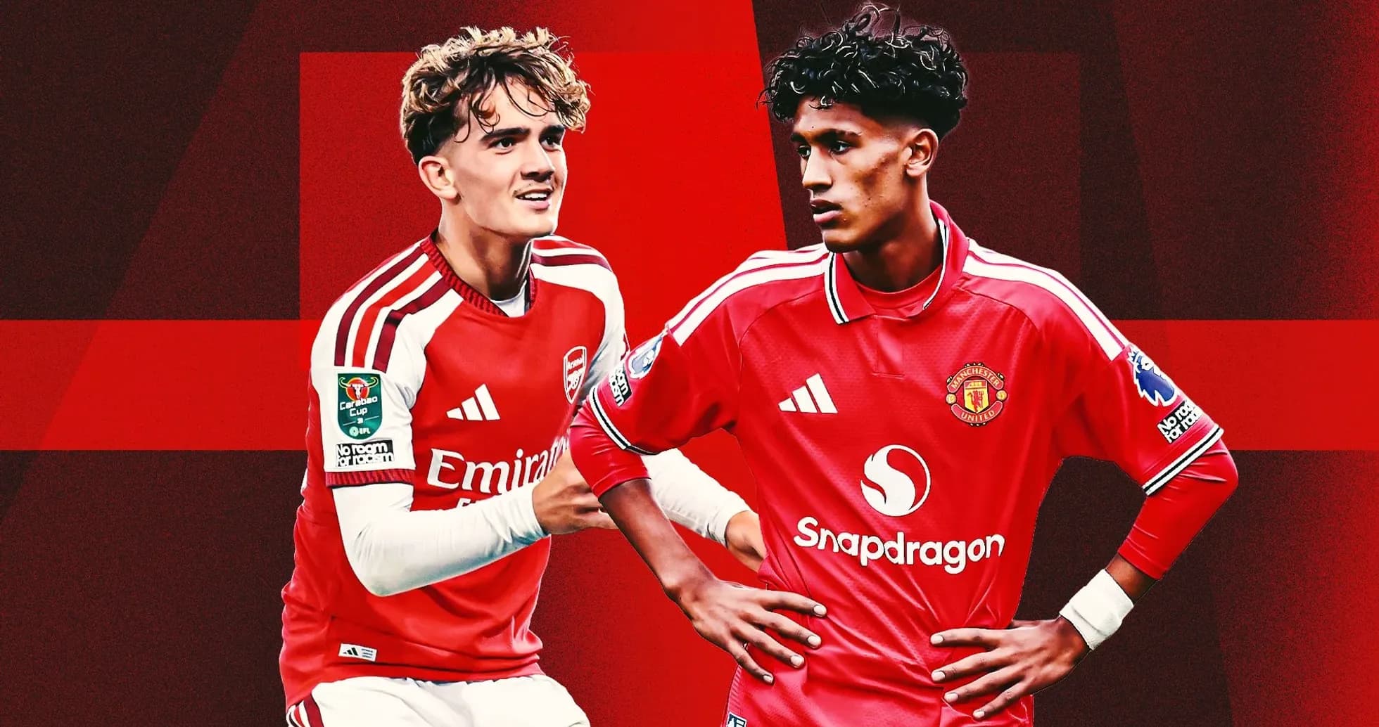 Arsenal and Manchester United players posing together
