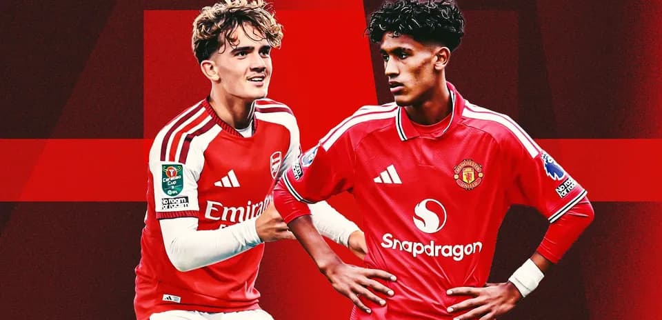 Arsenal and Manchester United players posing together