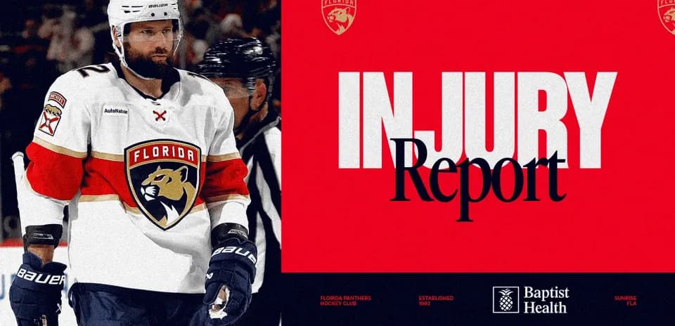 Florida Panthers player on ice during injury report