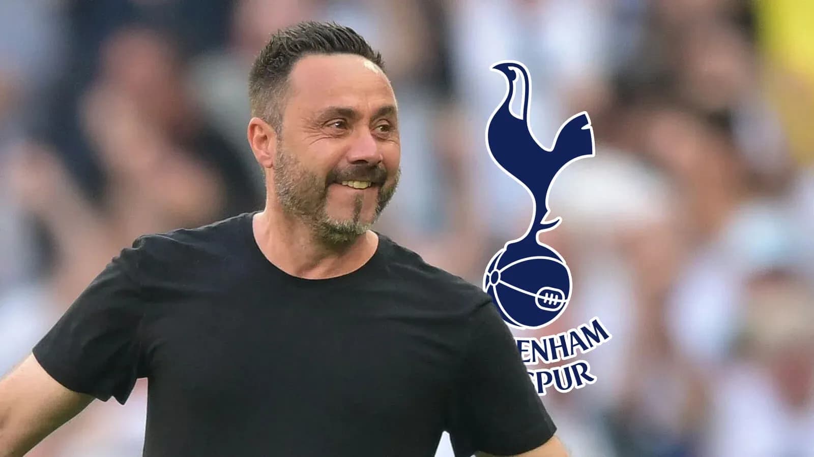 Murabbiy maydonda Tottenham logosi bilan