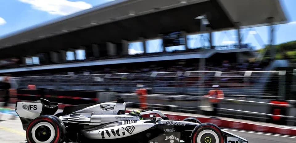 Formula 1 car speeding in pit lane