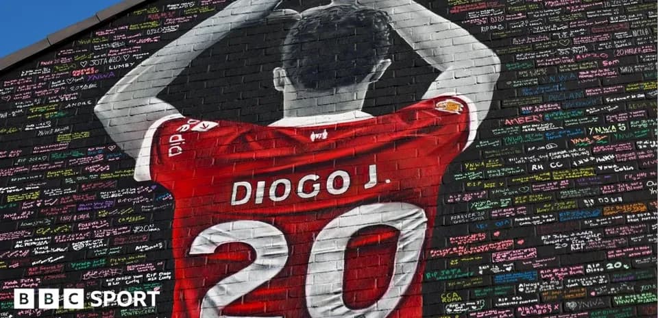 Mural of Diogo Jota in Liverpool jersey