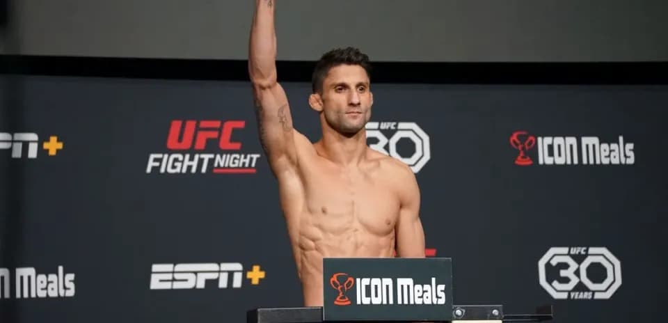 Fighter weighing in at UFC Fight Night event
