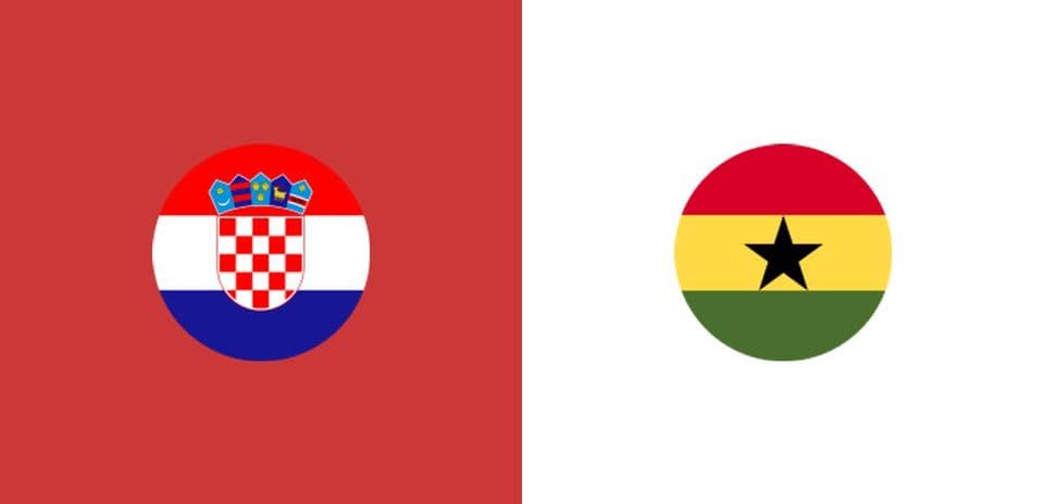 Croatia and Ghana national flags side by side