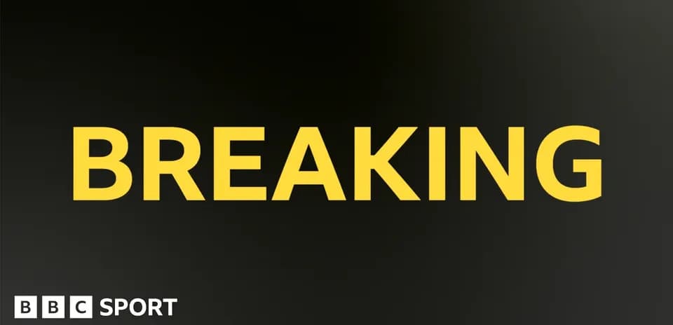 Breaking news headline in bold yellow text