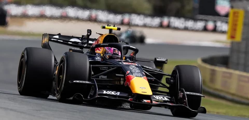Formula 1 car racing on track during event