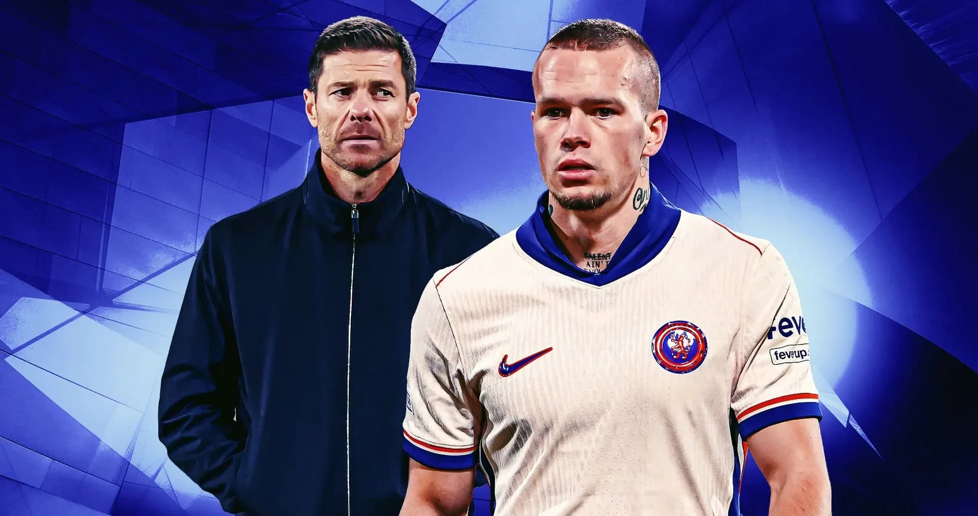 Futbolchilar va murabbiy fonida ko'rsatilgan