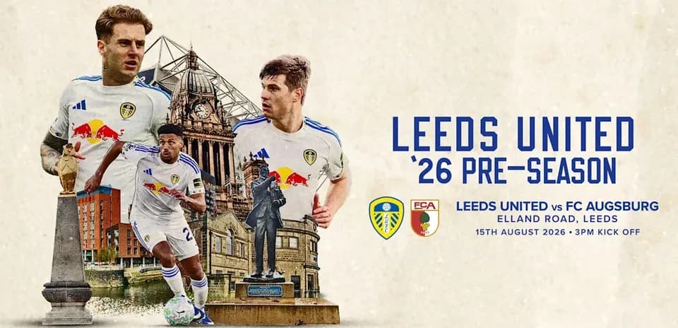 Leeds United players and stadium for pre-season match
