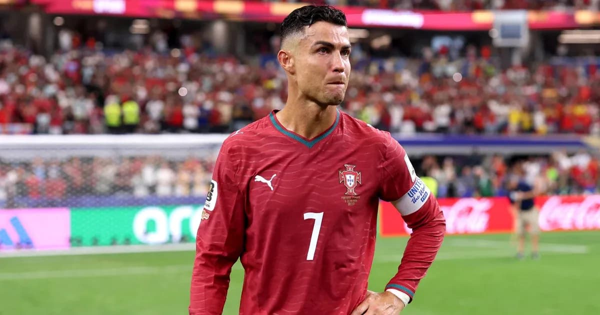 Cristiano Ronaldo in Portugal jersey after match